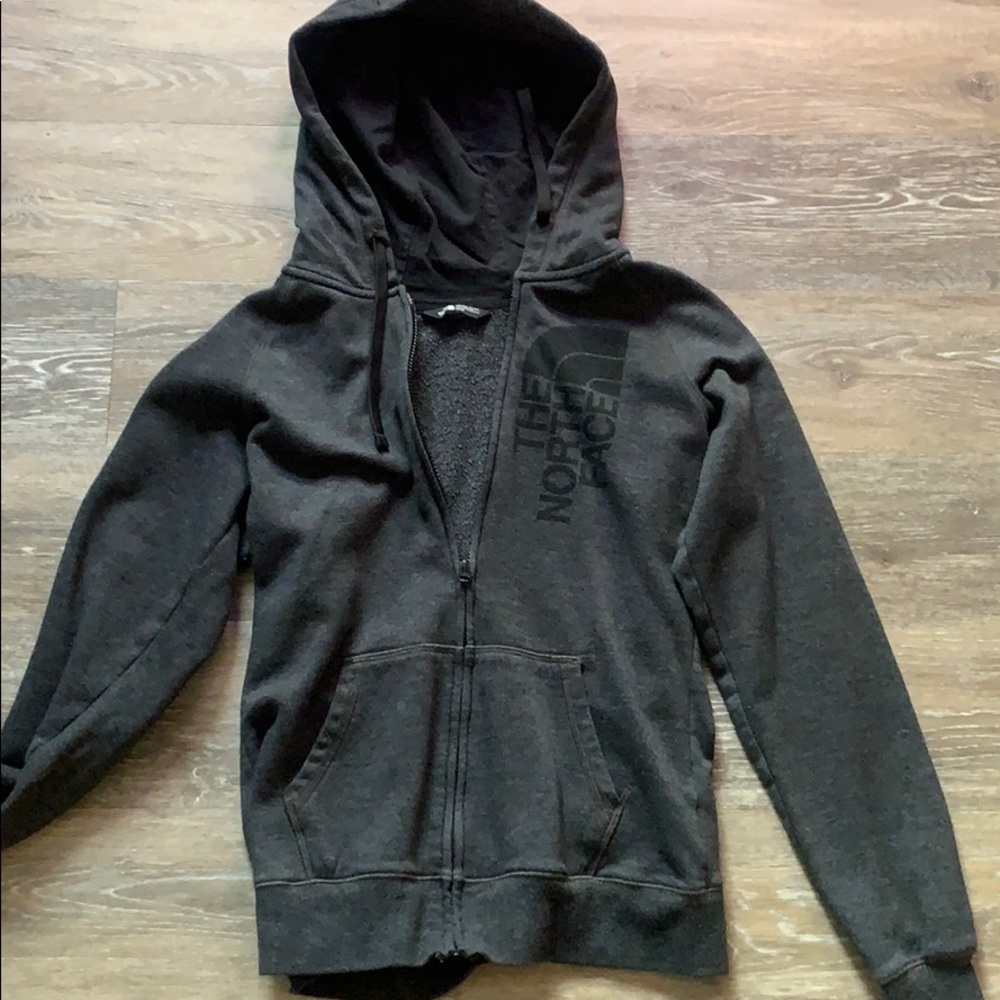 The northface grey zip hoodie